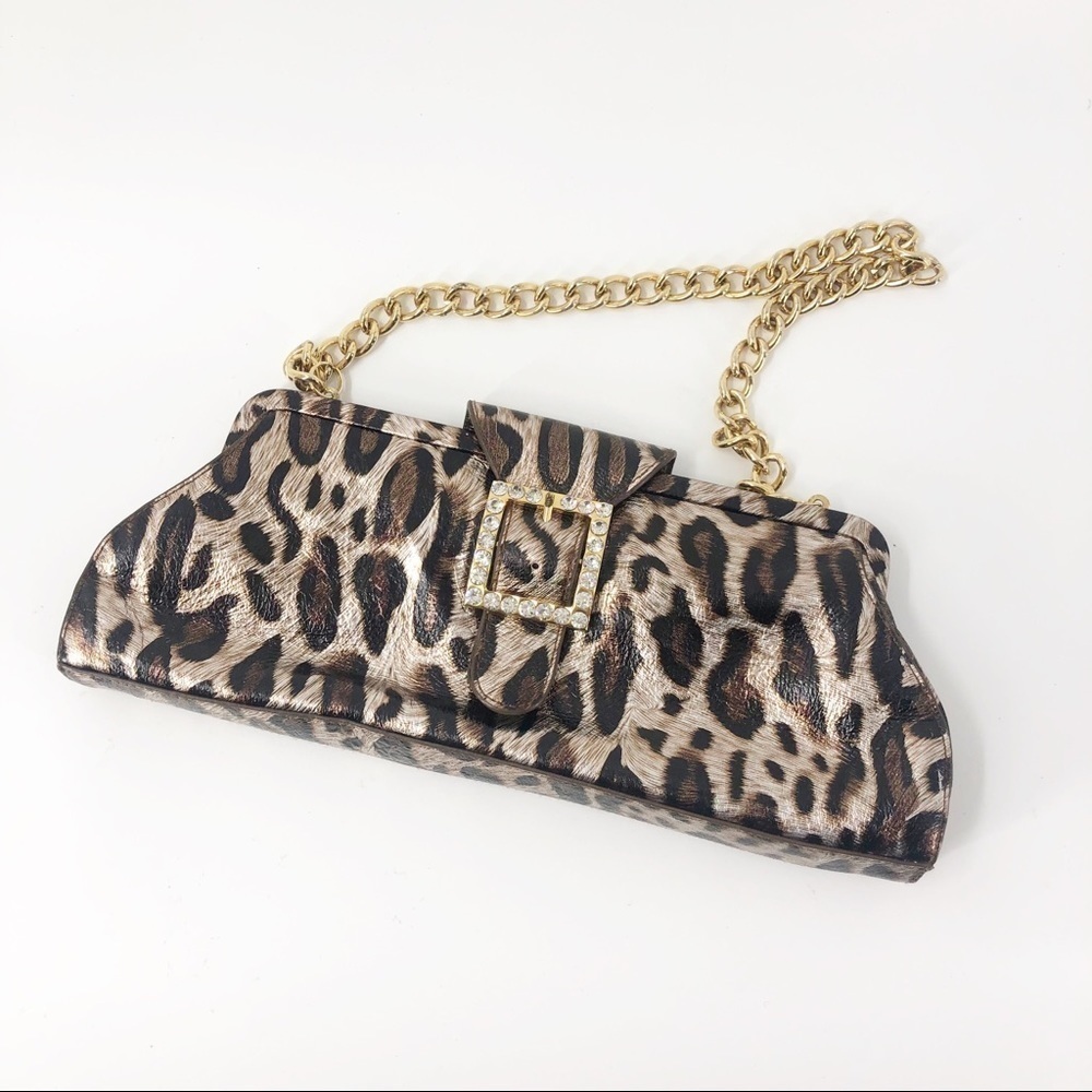 ✅ Unbranded Cheetah Statement‎ Bag with Gold Chain